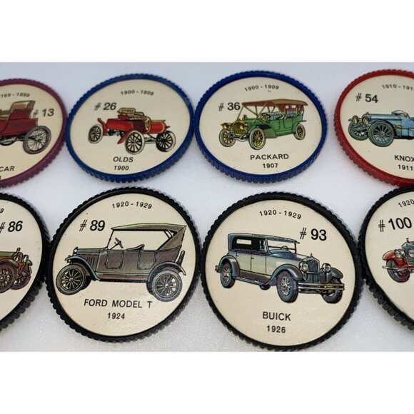25 Vintage Jello Hostess Coins Automobile Antique Car Chips Picture Wheels - Picture 3 of 14